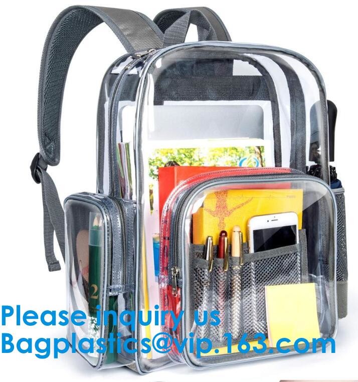 PVC Clear Transparent Plastic School Bag Backpack For Kids Children,Fashion PVC Holographic Lady Strapping School Bag Backpa