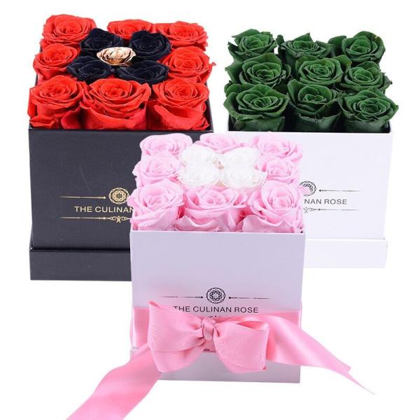 Factory Wholesale Valentine′s Day Gift Real Preserved Rose Flower in Gift Box