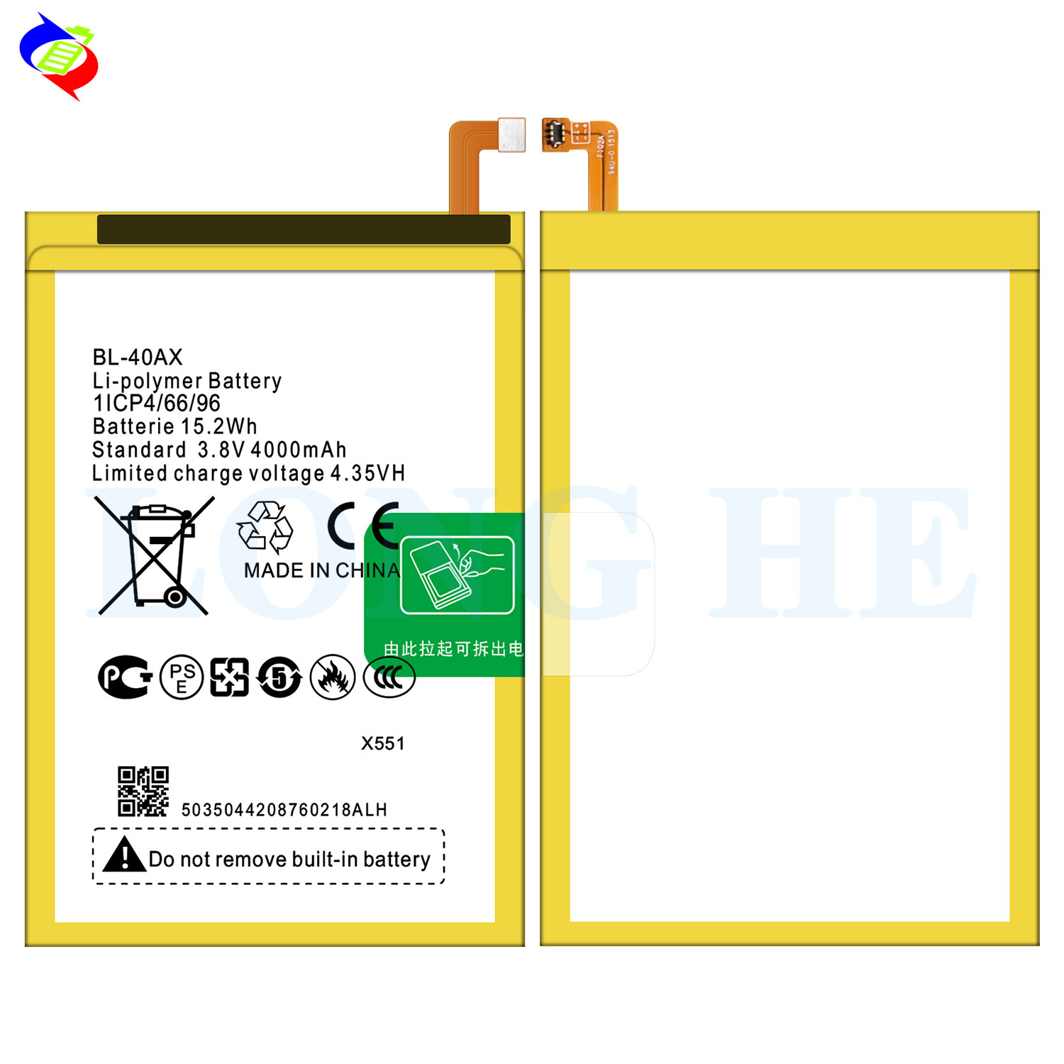 RECHARGABLE 3.8V 4000mah Mobile Phone Battery 40AX for Infinix X551 Hot Note Replacement
