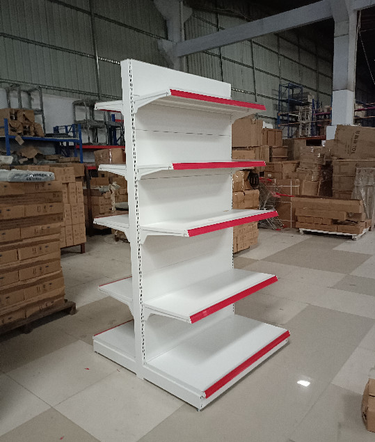 0.8mm Metal Supermarket Shelf Rack White Lenght 900mm 1200mm