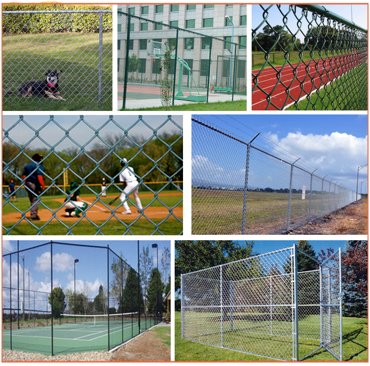 1.5 Inch Diamond Mesh Fence Powder Painted Chain Link Fence Any Ral Color
