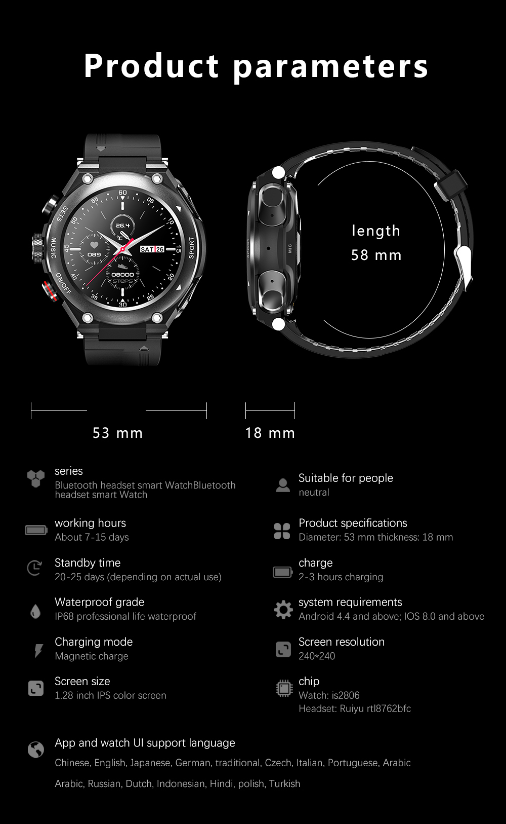 Experience the Future of Wearable Tech with TWS Smart Watch Wireless Local Music Bracelet