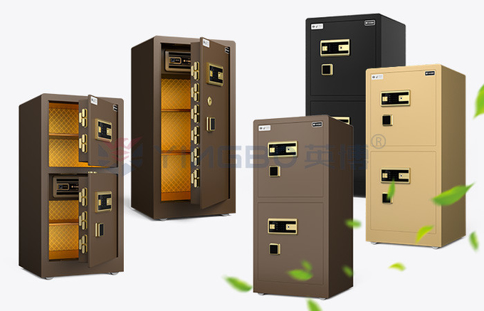 95kg Smart Home Safe Fingerprint Lock Double Door YB/RS-120D Coffee