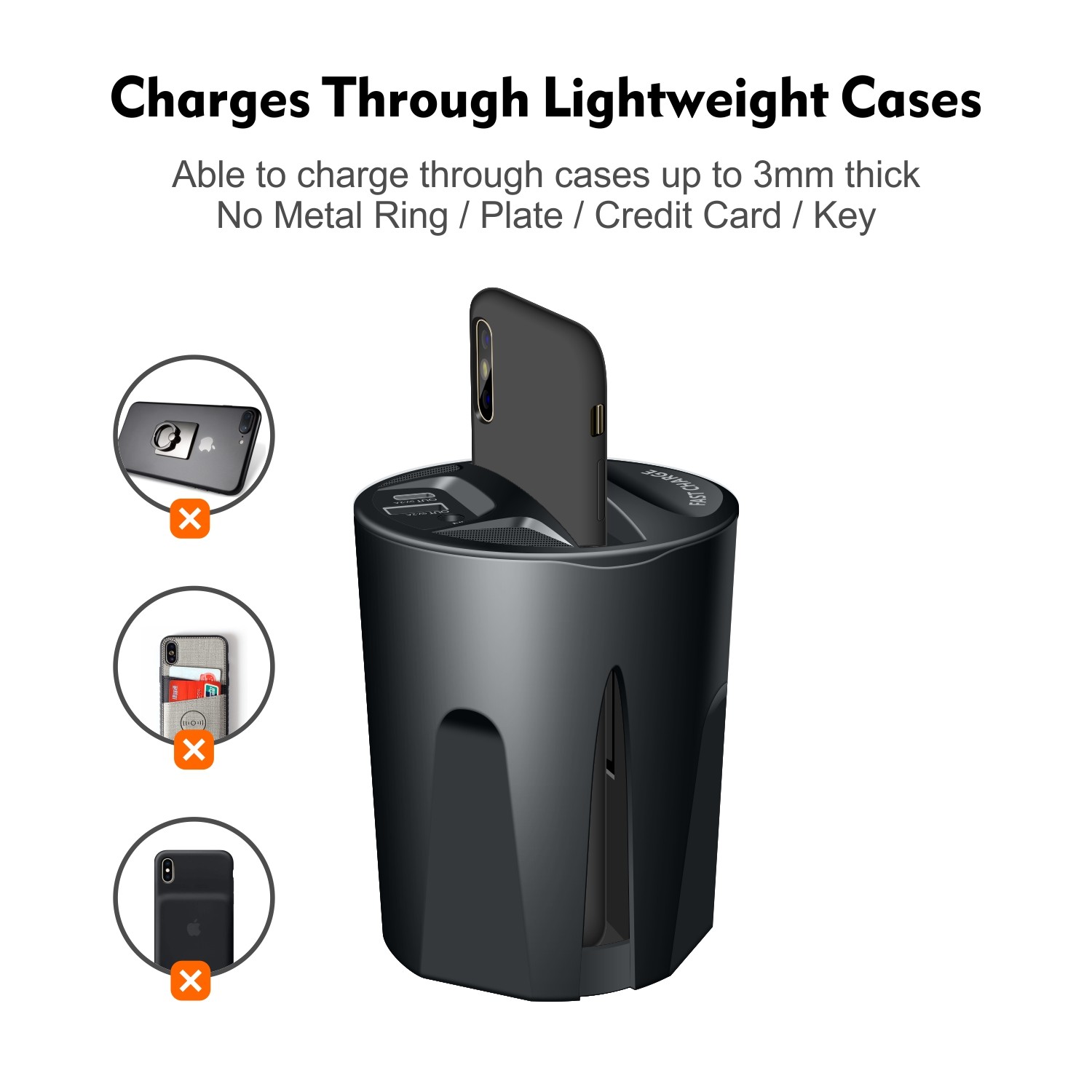 Power Protection Fast Charging Car Chargers with Wireless Charging Cable Charging