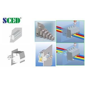 Pitch 10.10mm Feed Through Terminal Blocks 65A 2P - 24P Right Angle Wire Inlet