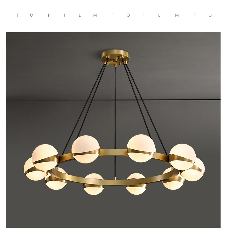 Modern living Room Copper Chandelier Lamp Luxury Bedroom Chandelier Lighting(WH-MI-460)
