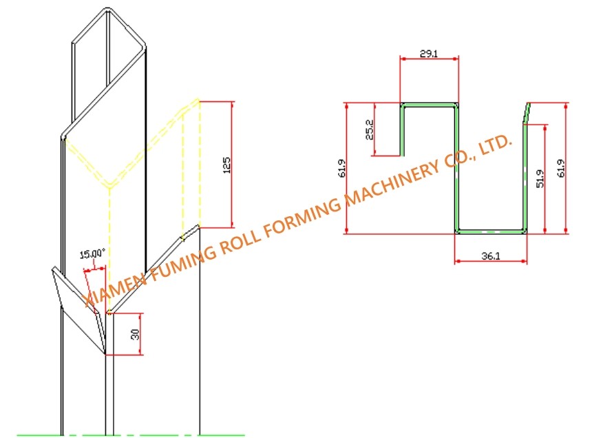 15KW Door Frame Roll Forming Machine Custom Profile Track Roll Former