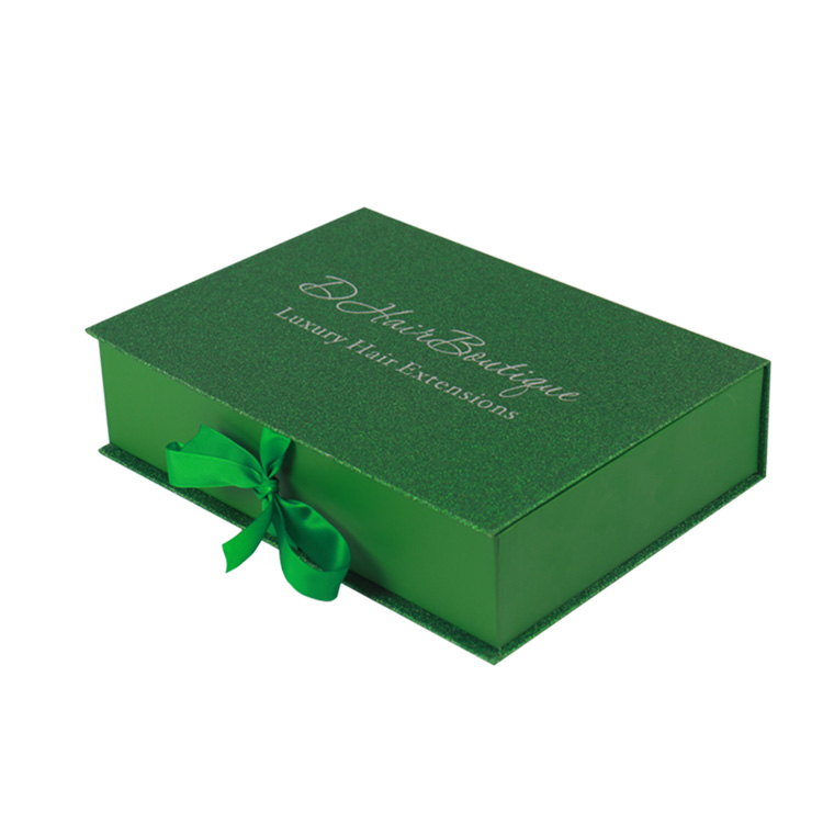Ribbon Closure Hair Extension Packaging Box Magnetic Closure Gift Box Versatile