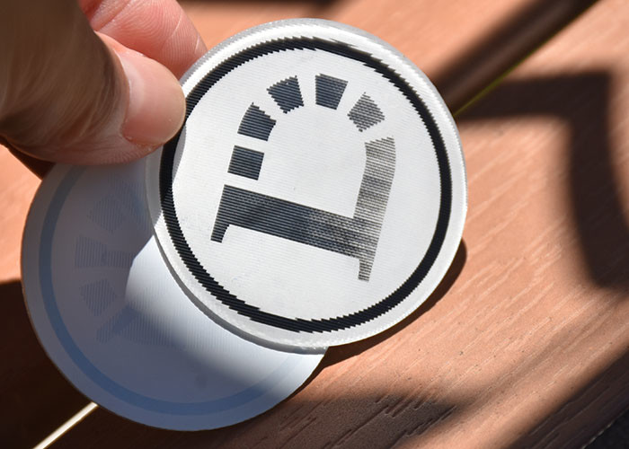 Silicone Rubber Backing, Printed With A Black Reflective Logo,For Clothing