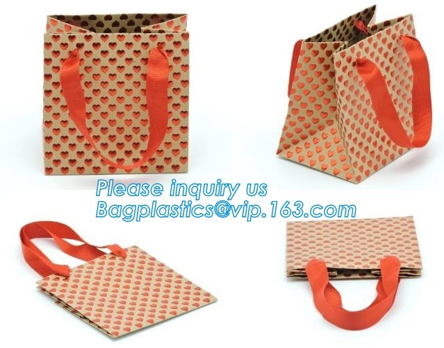 Flat Paper Handle Eco Friendly Retail Packaging Paper Carrier Bag Personalization Logo