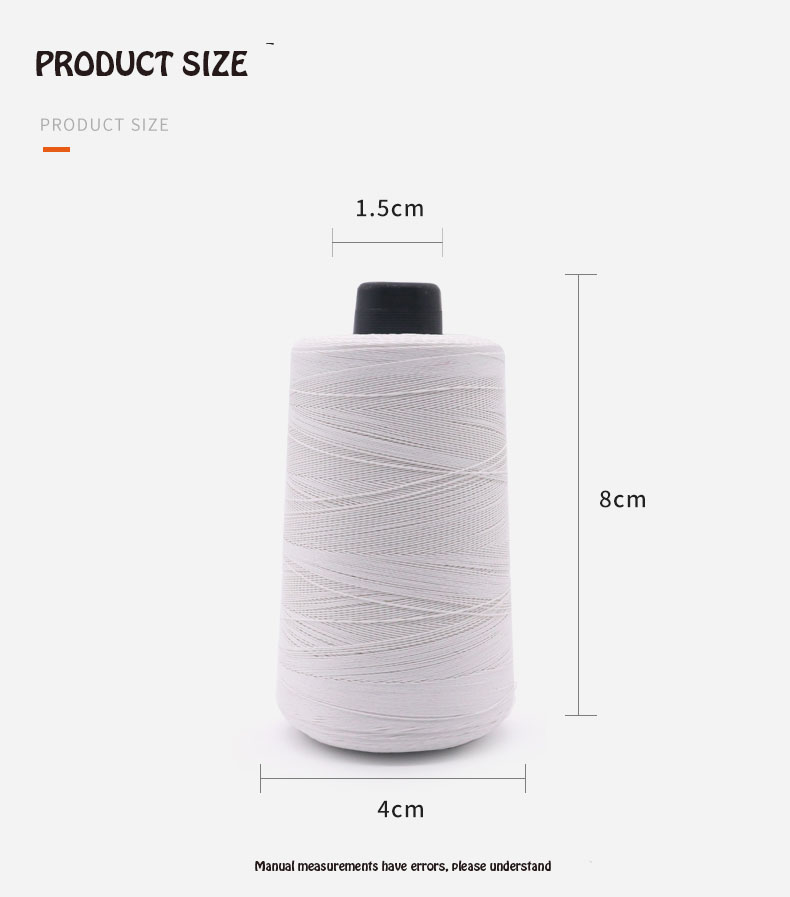 High Tensile 100% Cotton Polyester for Glazed Bag Closing Sewing 20/3 Kite Flying Thread