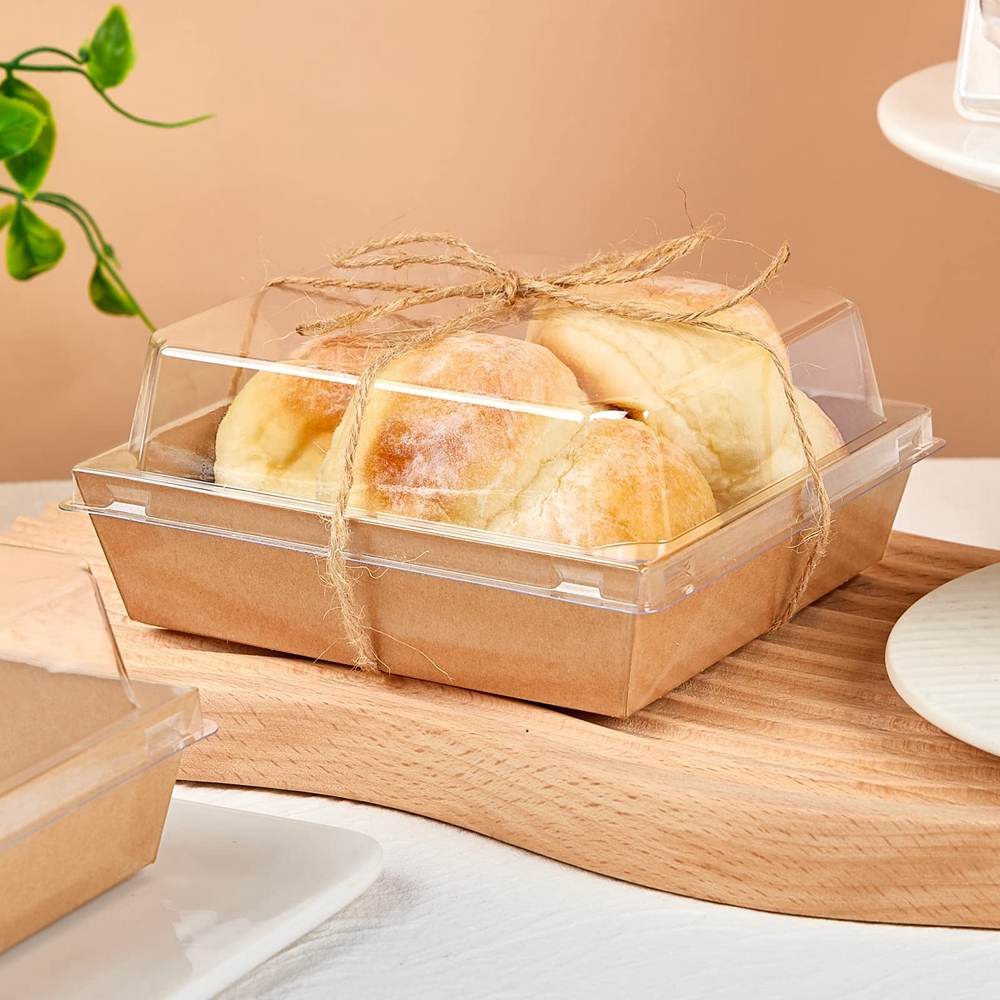 Convenient Takeaway Bento Box for Fast Food Restaurants Made of Food Grade Kraft Paper
