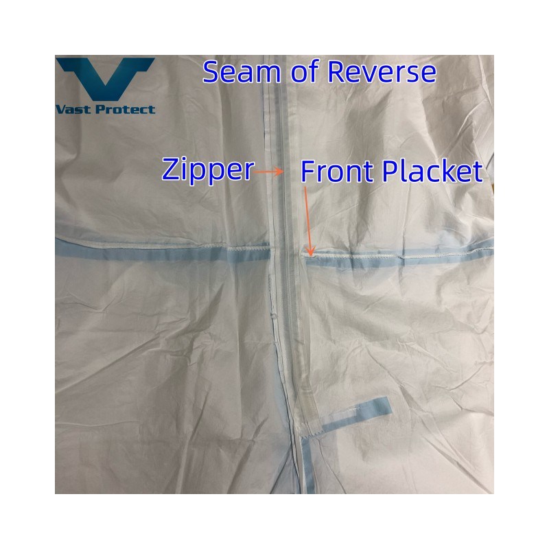 Breathable Disposable White Blue Strip Micro Film Suit Without Boots-Cover