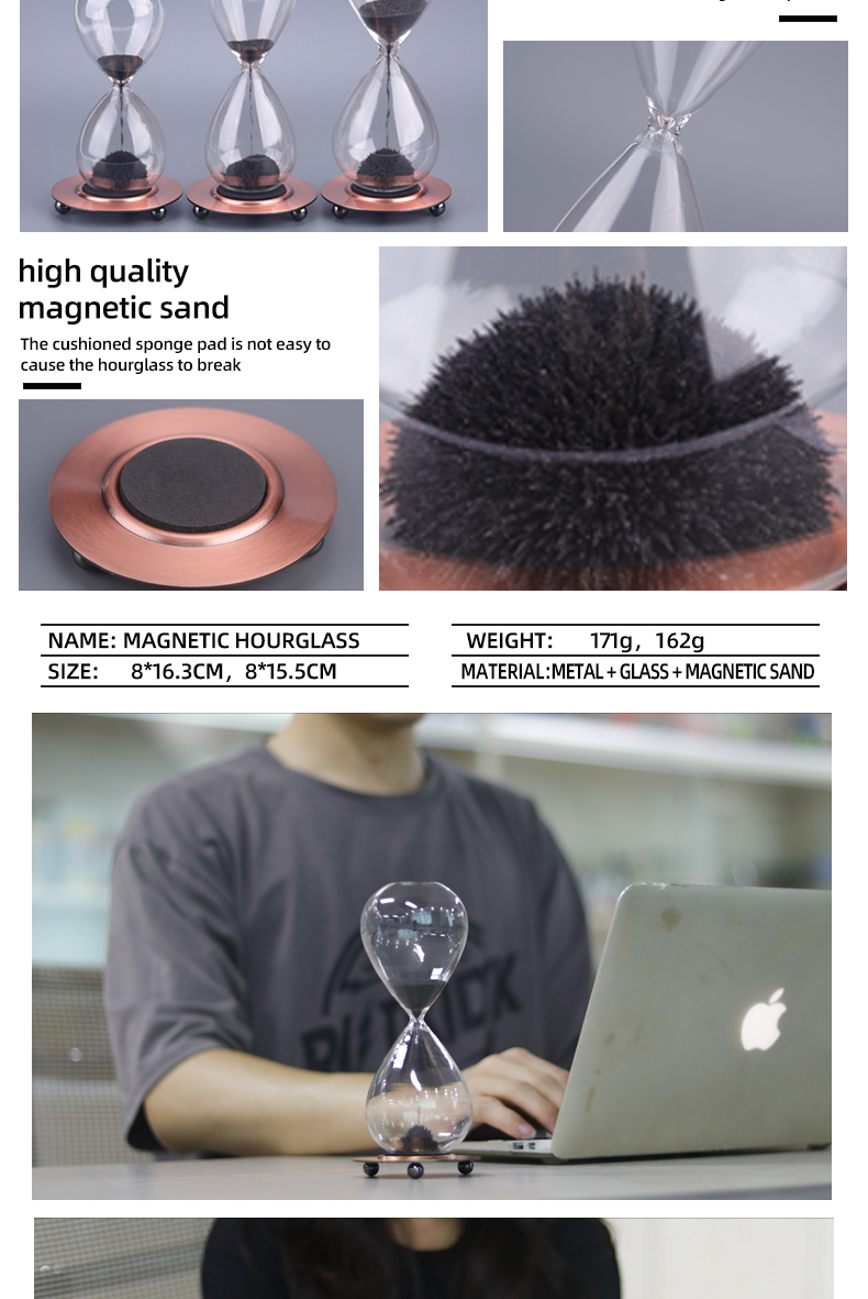 1 Minute Magnetic Sand Timer Hourglass For Home Decor / Home Furnishings
