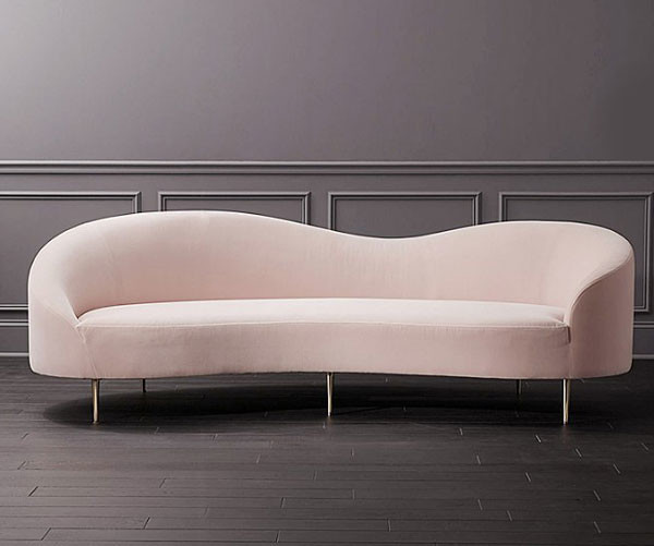 Gold Base Living Room Sectional Sofa Nordic Modern For Hotel Villa Apartment