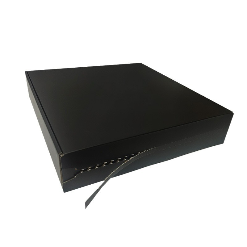 Logo Printed Black Paper Zip Detachable Parcel Shipping Mailer Box Packaging for Mascara