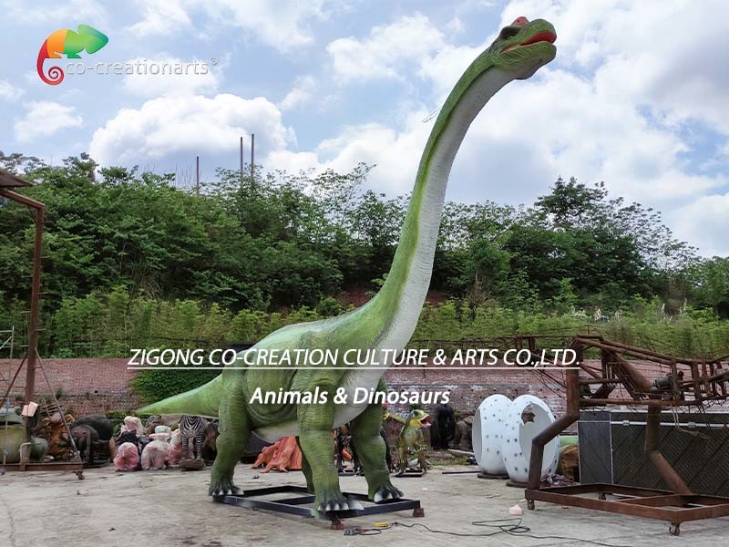 Coin Operated Simulation Life Size Animatronic Dinosaurs 12m Brachiosaurus Models