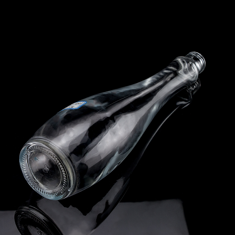 750ml 75cl Super Flint Teardrop Shaped Rum Vodka Whisky Glass Bottle With Glass Collar