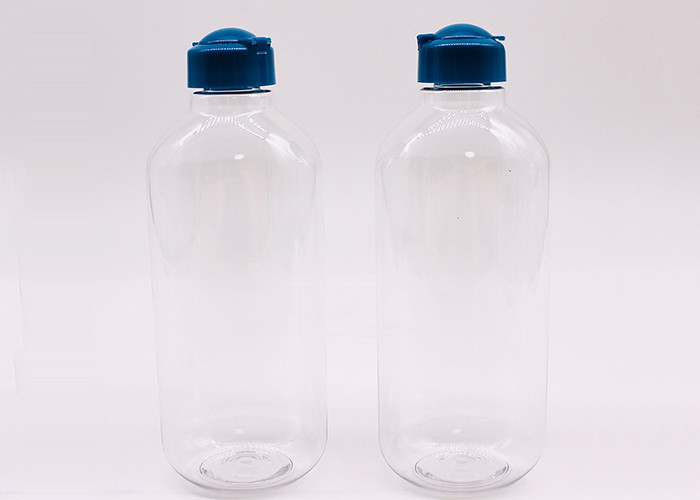 Flat Shape 400ml Plastic PET Packaging Bottle With Flip Top Cap