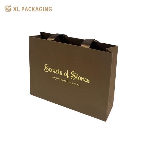 Custom Printed Laminated Brown Small Clothing Jewelry Shopping Gift Packaging