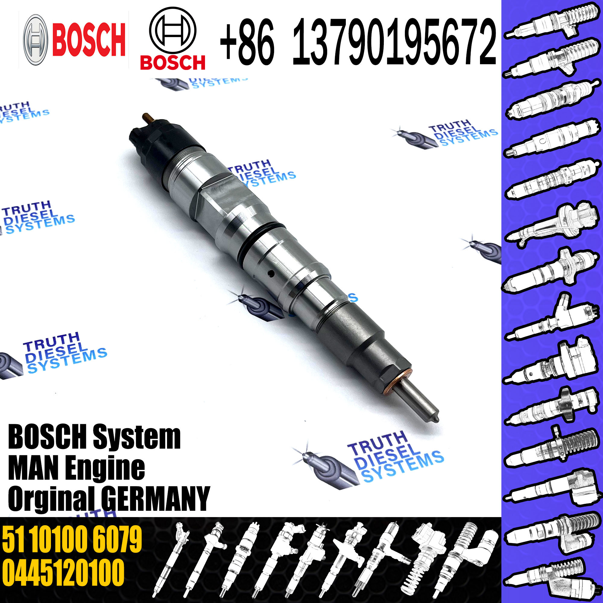 51101006079 common rail injector 0445120219 51101006127 for MAN TGA TGL TGX 12.4D diesel injector nozzle 0445120219