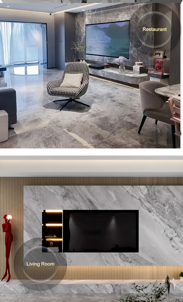 TV Background Marble Wall Panels Waterproof Marble Bamboo Crystal Panels
