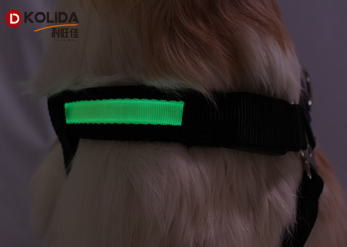 Reflective Waterproof LED Dog Harness , Flashing Light Up LED Pet Harness