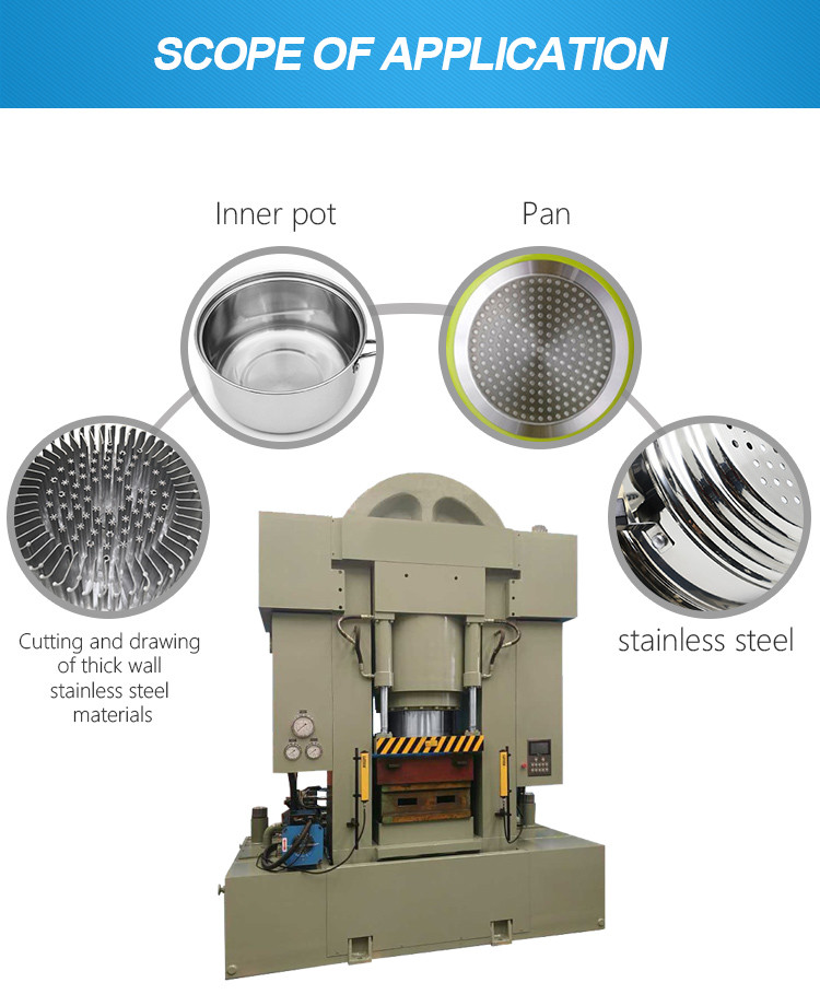 Servo Hydraulic Press Machine 4 Column For Stainless Steel Pan Multifunctional