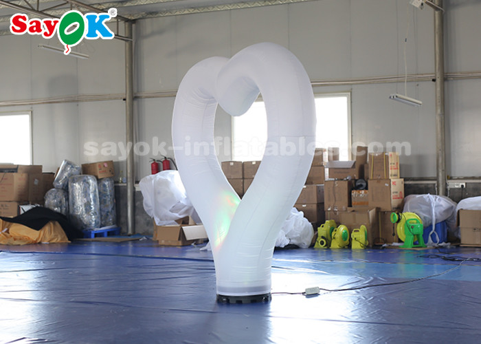 White Inflatable Lighting Decoration Blow Up Heart For Engagement