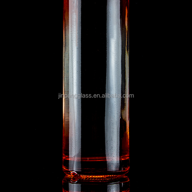 Coating Red Color 750ml Tequila Glass Bottle with Unique Design and Cork
