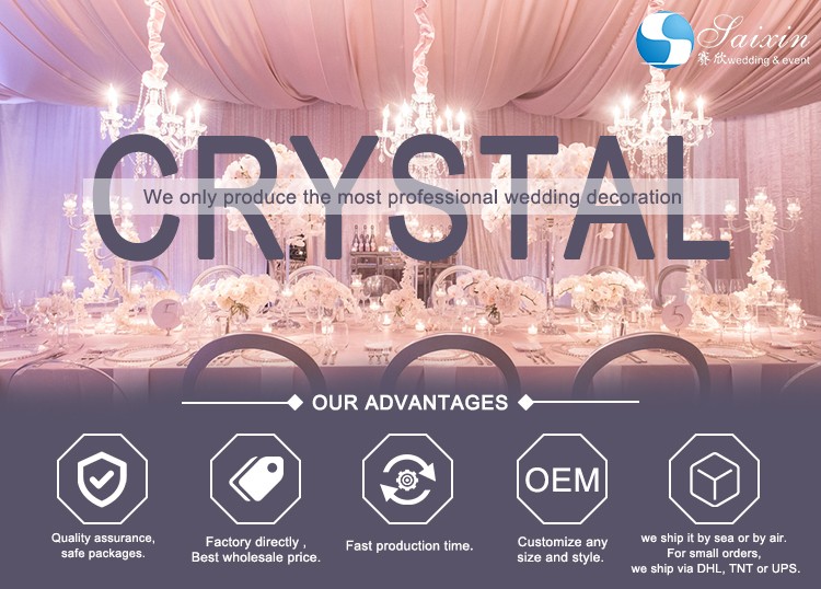 ZT-325L Saixin Gorgeous 18 arms Crystal candelabra flower stand for wedding centerpiece