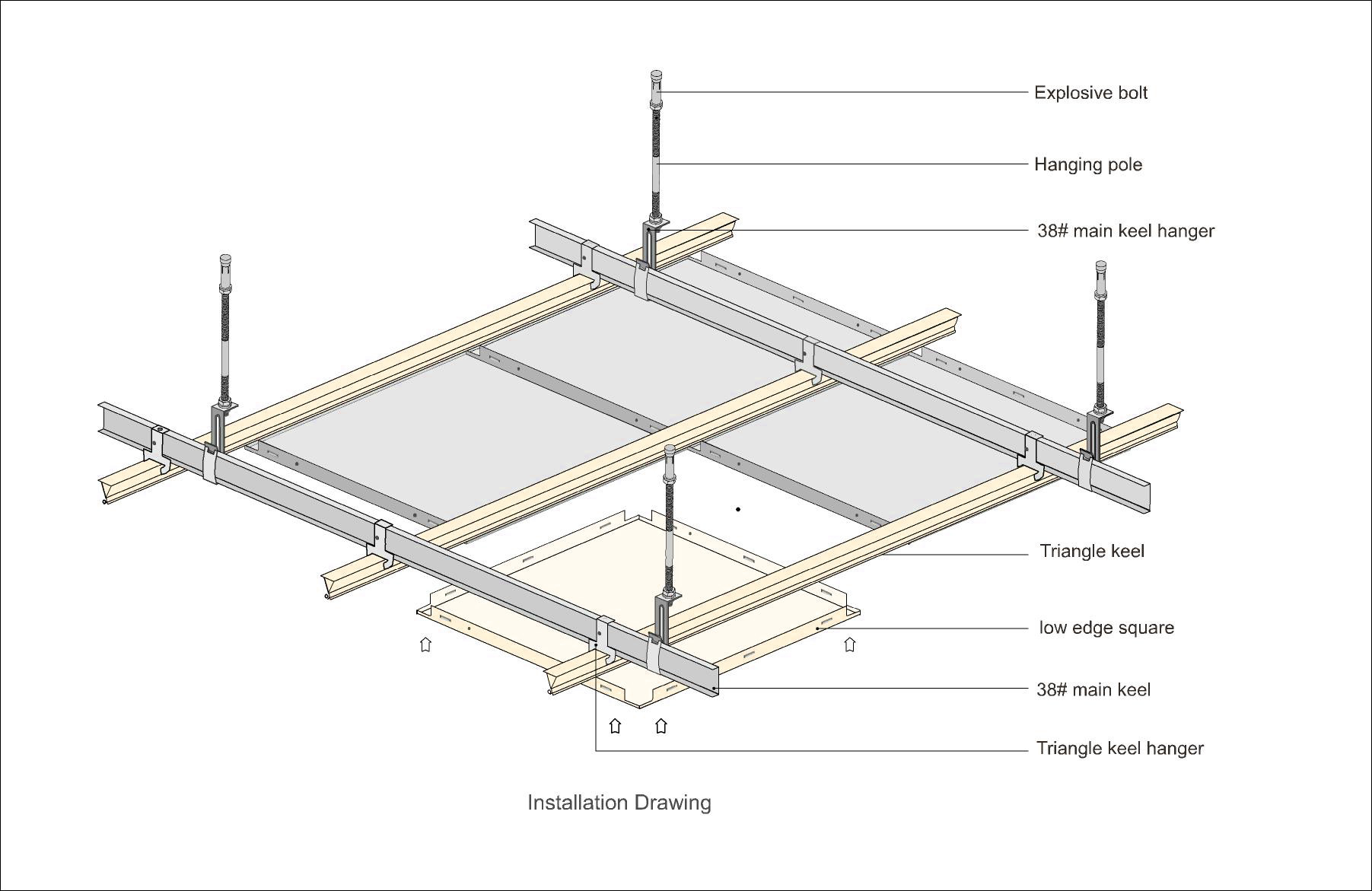 Bedroom 60x60 Aluminum Ceiling Tiles , False Ceiling Board With SGS ISO CE Certified