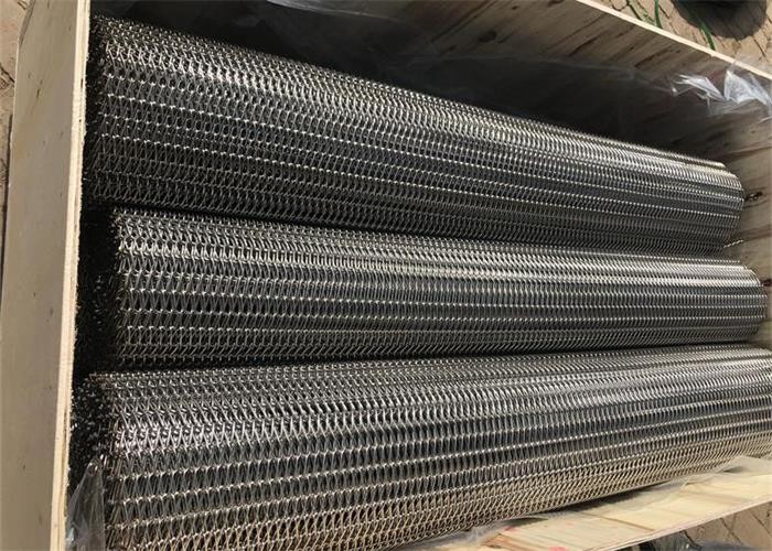 Heat Resistance Ultrathin Carbon Steel Flat Rolled Wire Mesh Baking Conveyor Belt For Biscuit Food Baking
