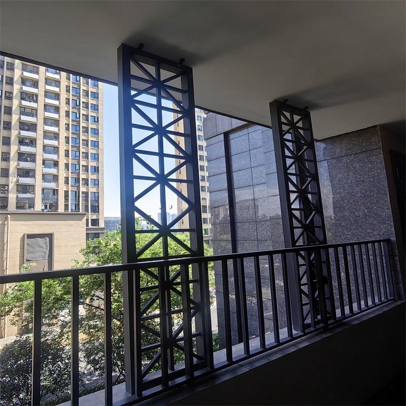 Black Gold Industrial Stair Railing Metal Balustrade For Decking Post Picket System