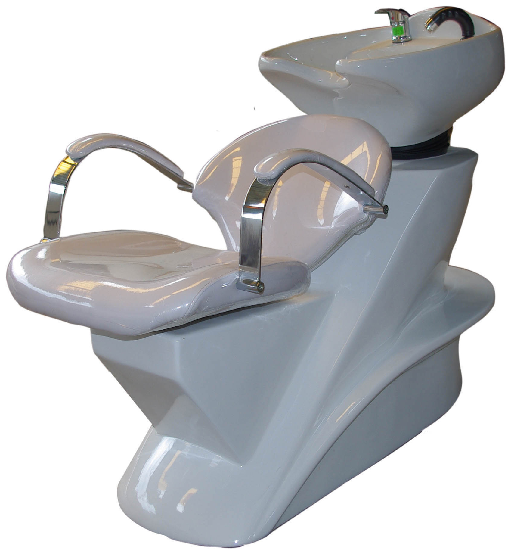 White Color Salon Shampoo Chairs Durable Ceramic Sink With Upholstered