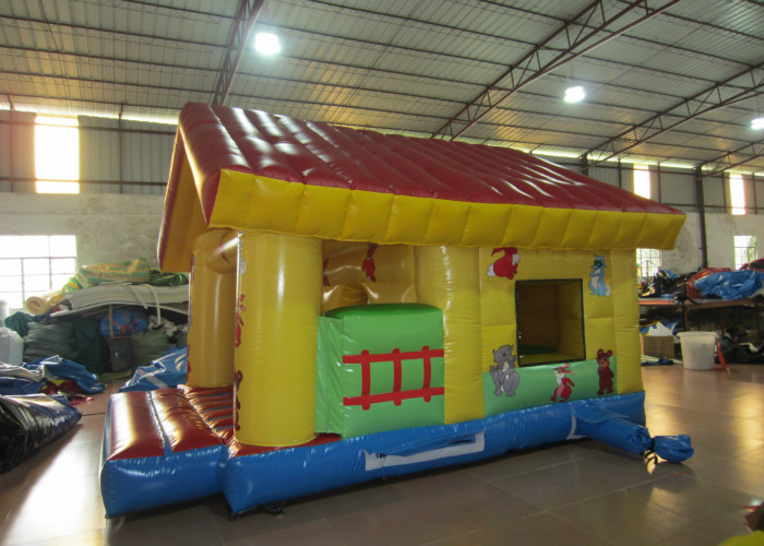 Little Size PVC Kids Inflatable Bounce House For Kindergarten / Farm Jump Bouncy Castles