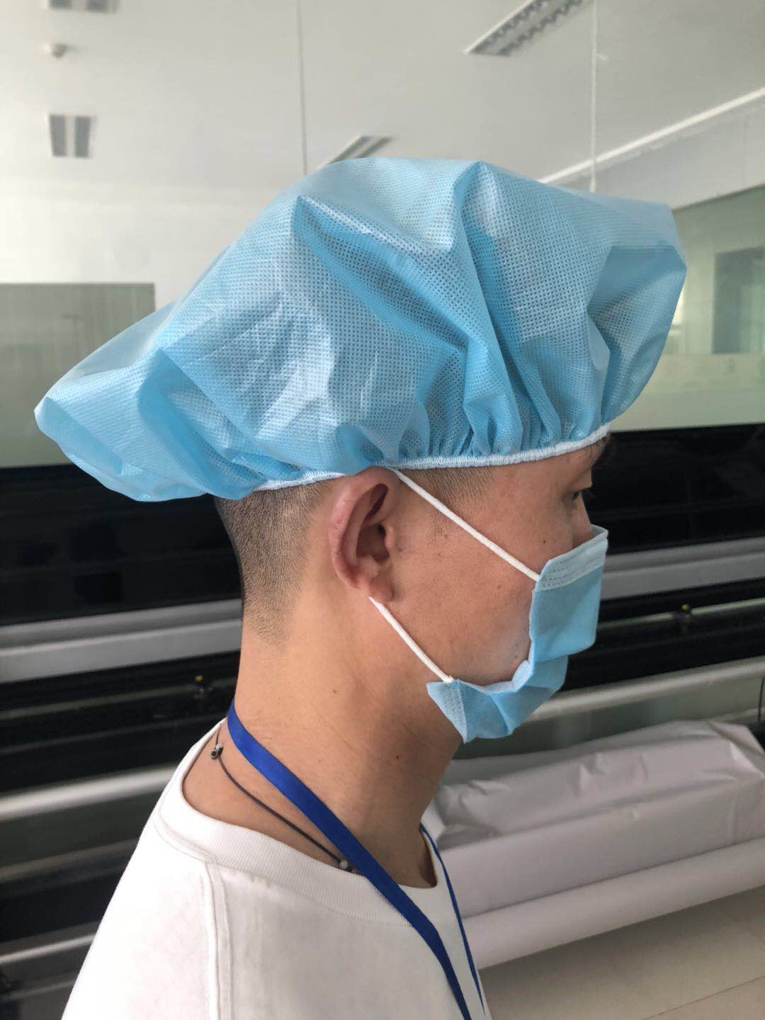 Blue Mushroom Shape Disposable Head Cover