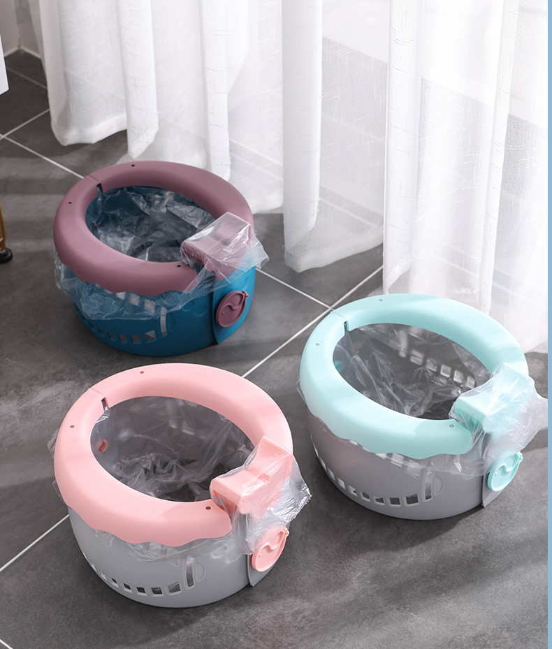 Portable Serenity Blue Baby Toilet With Customized Logo Foldable Soft Potty Training Seat