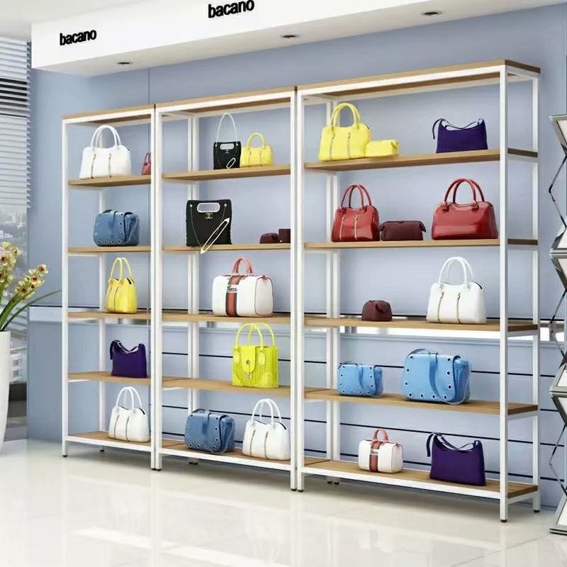 Double-Sided Steel-Wood Bookshelf for Library/Book Shelf/Office Furniture/Booksh Shelf for Clothing/Shoes/Jewelry/Watch