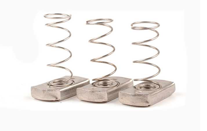 Yellow Zin Stainless Steel Channel Spring Nut Square Nut With Spring