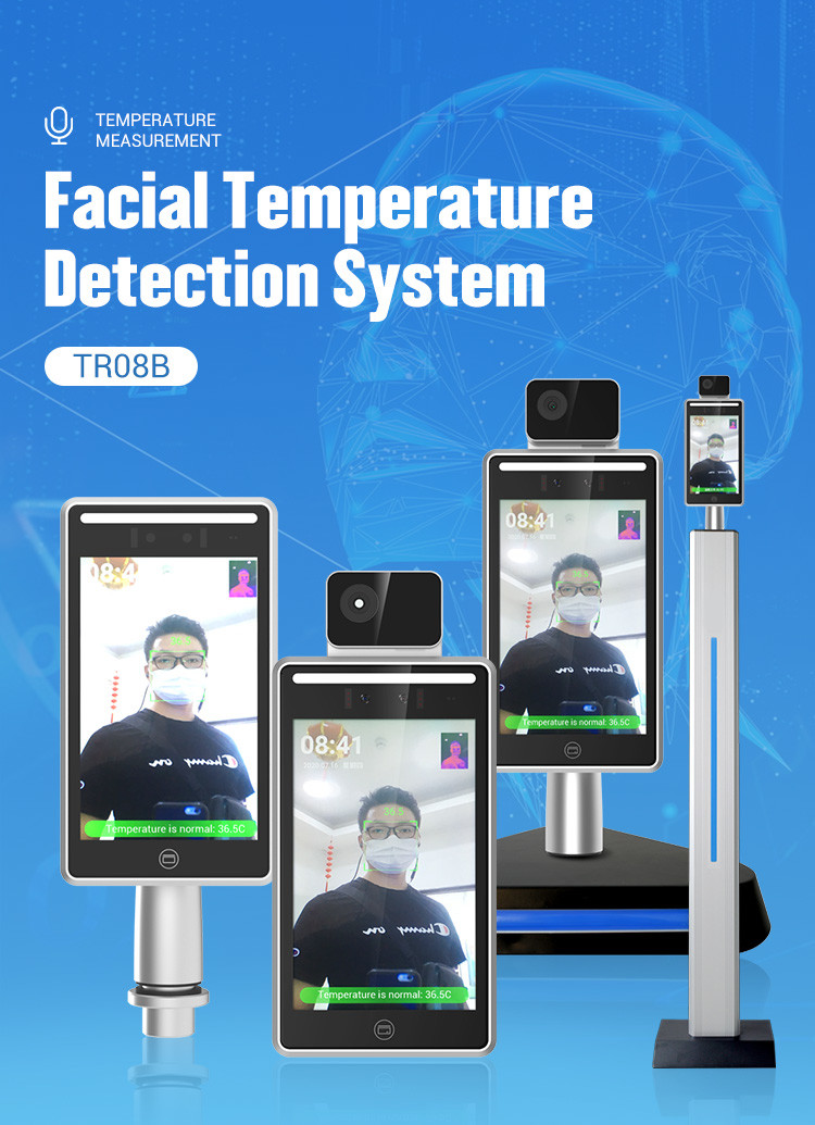8 Inch LCD Screen Door Lock Smart Face Recognition Temperature Device With Camera