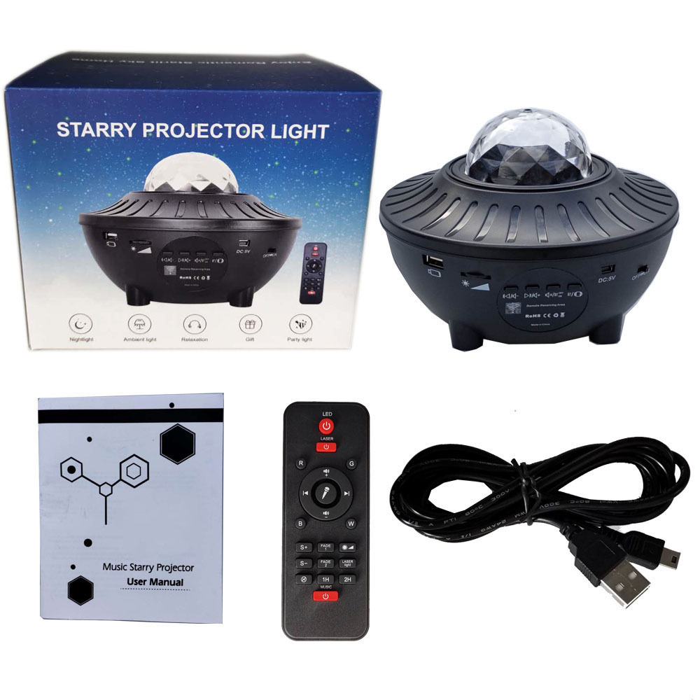 Colorful Starry Sky Galaxy Projector Nightlight Child Blueteeth USB Music Player Star Night Light Romantic Projection Lamp Gifts
