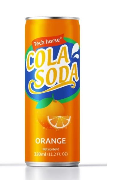 Private Label 300ml Orange Flavour Cola Drink Soda Drink Canning OEM Label