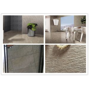 Glazed Sandstone Ceramic Floor Tiles Concave Convex Pattern Surface 	Cement Look Porcelain Tile