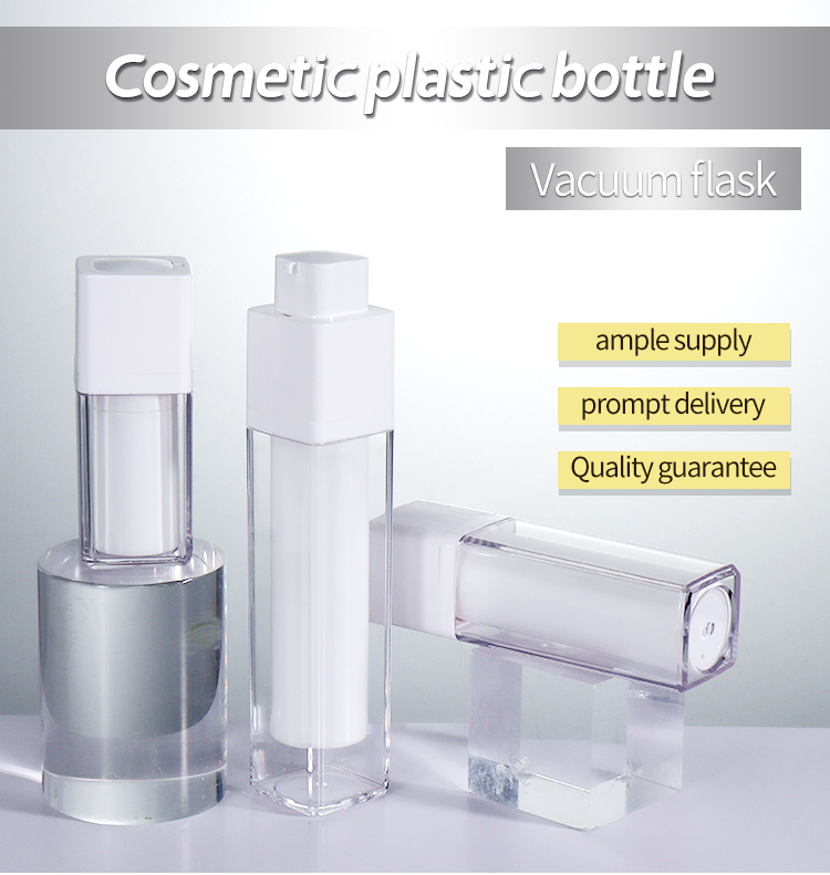 Square Serum Lotions Pink PMMA Skincare Bottle 30ml Airless Pump Bottle Cosmetic Containers