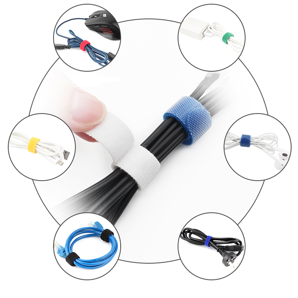 500mm Nylon Straight Hook And Loop Cable Ties T Shaped 20mm