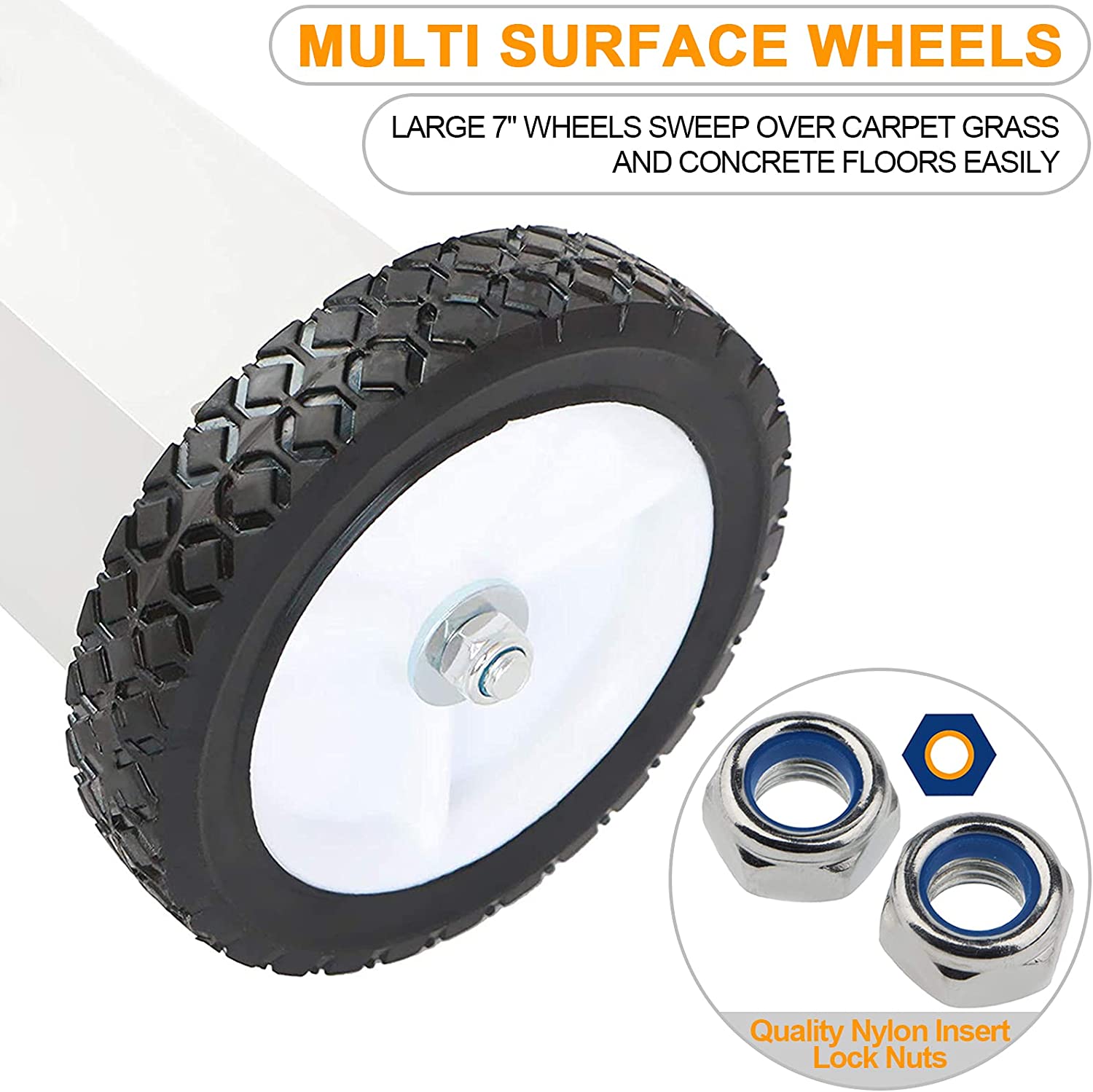 7'' 18cm Wheels Hand Push Magnetic Nail Screws Sweeper for Easy and Effective Pickup