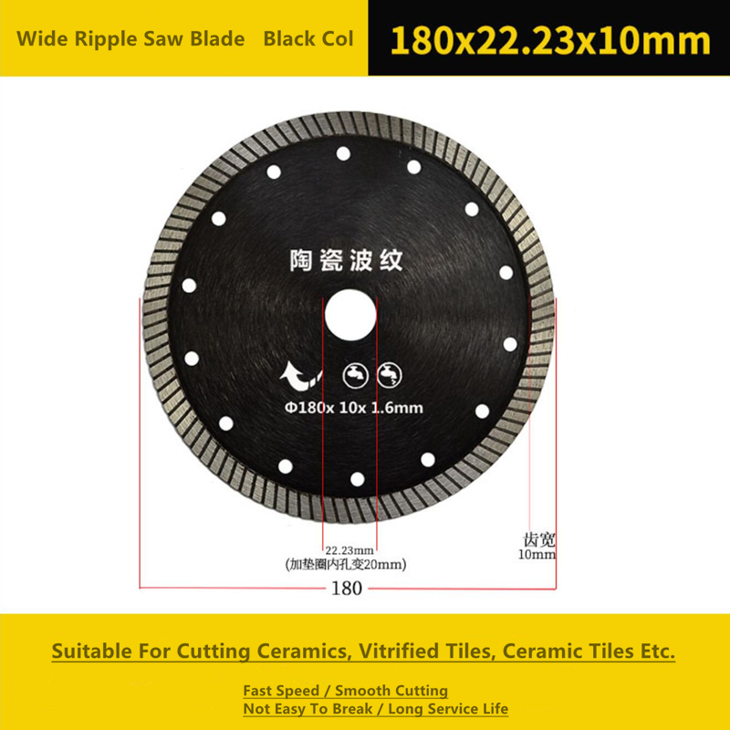 Wide Ripple Diamond Cut Circular Saw Blade Ceramic Cutting