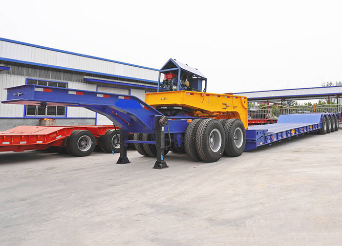 150tons Detachable Gooseneck Forklifts Transport Truck Low-Bed Trailer