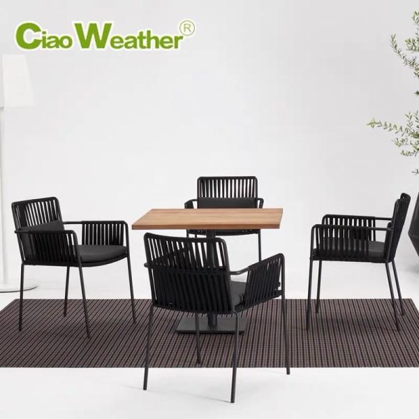 Outdoor Rattan Weaving Table and Chair Set for Restaurant Exquisite Outdoor